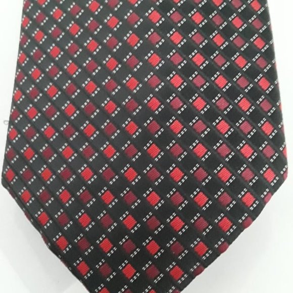 ALEXANDER JULIAN COLOURS - POLYESTER NECKTIE - CLASSIC GEOMETRIC PATTERN - Picture 1 of 3